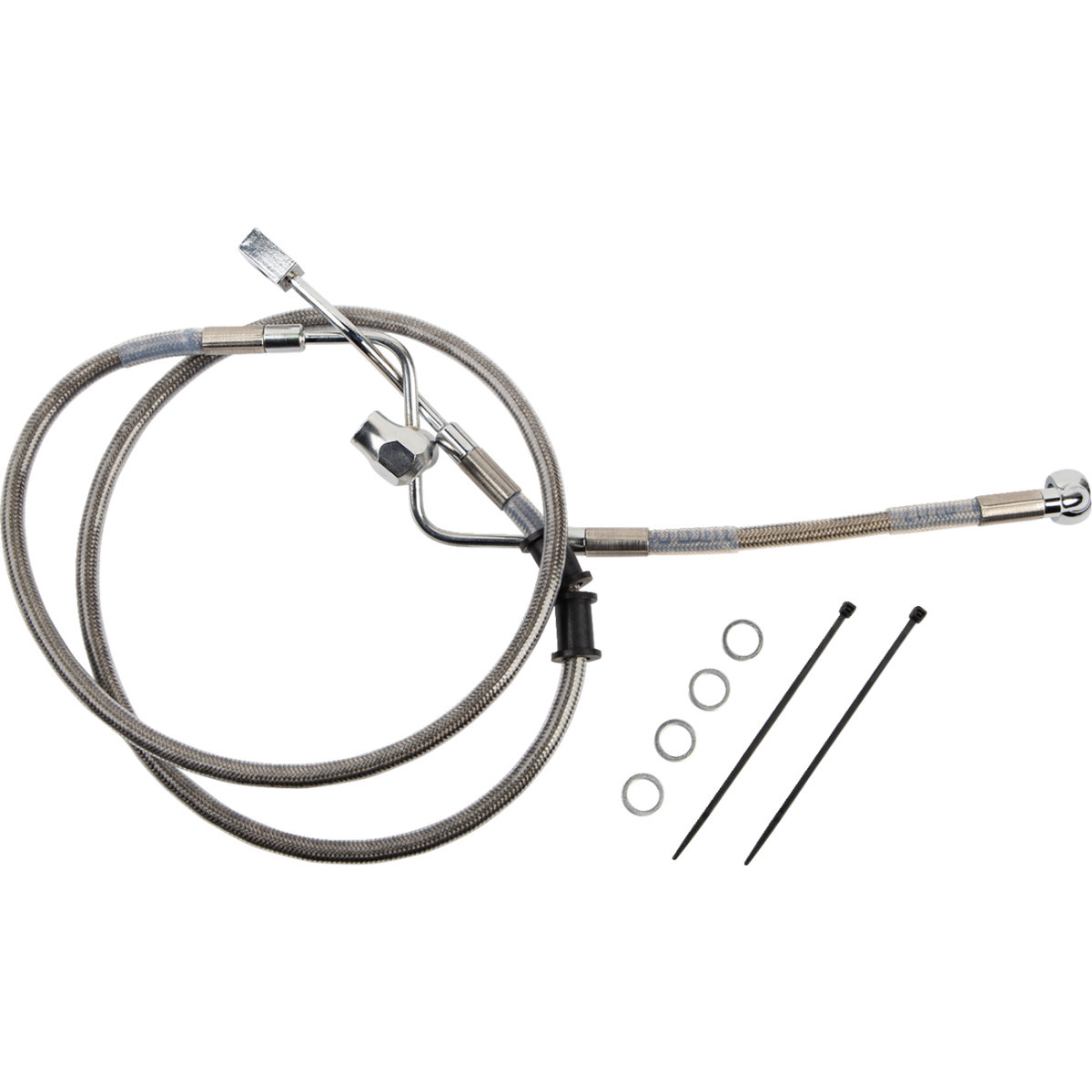 Drag Specialties - Brake Line - Rear - Master Cylinder to ABS - Stainless Steel