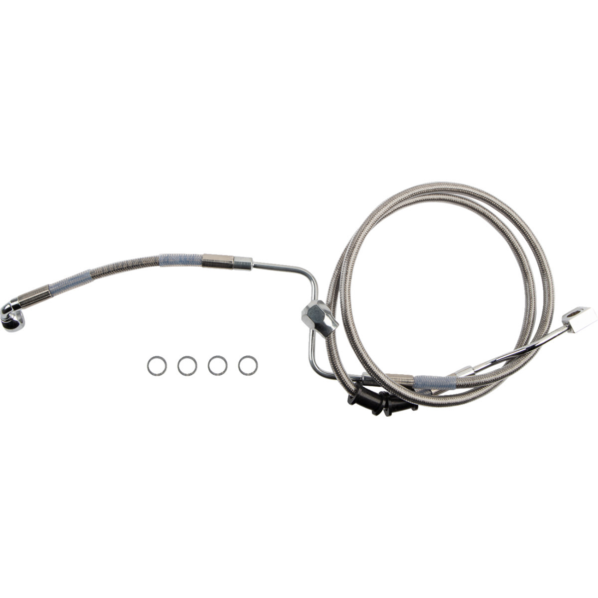 Drag Specialties - Brake Line - Rear - Master Cylinder to ABS - Stainless Steel