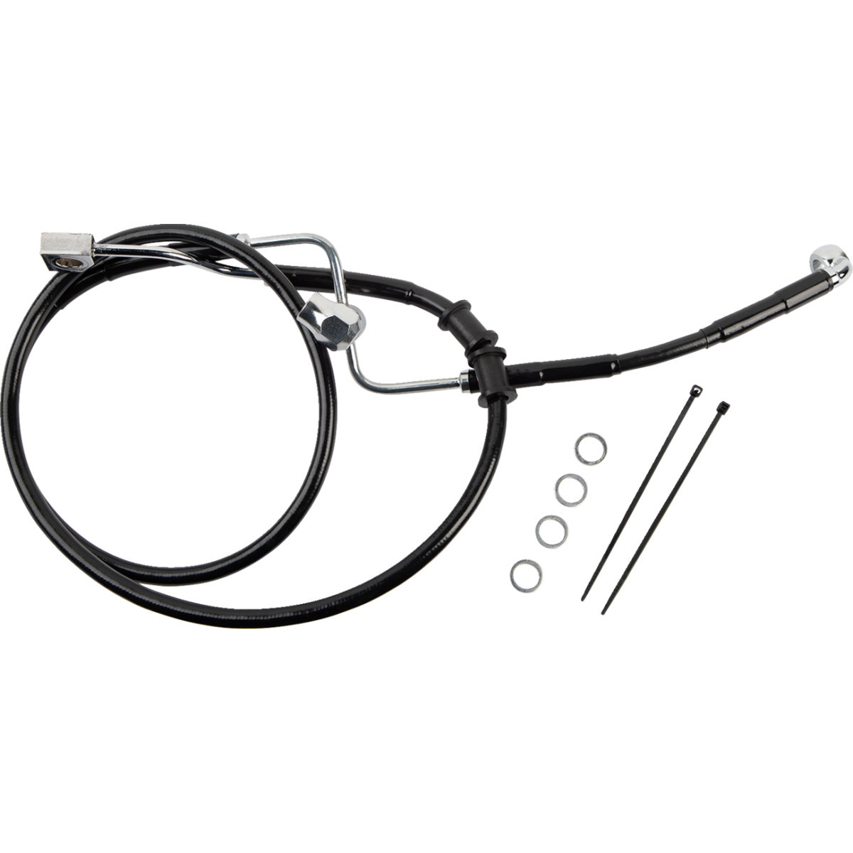 Drag Specialties - Brake Line - Rear - Master Cylinder to ABS - Black