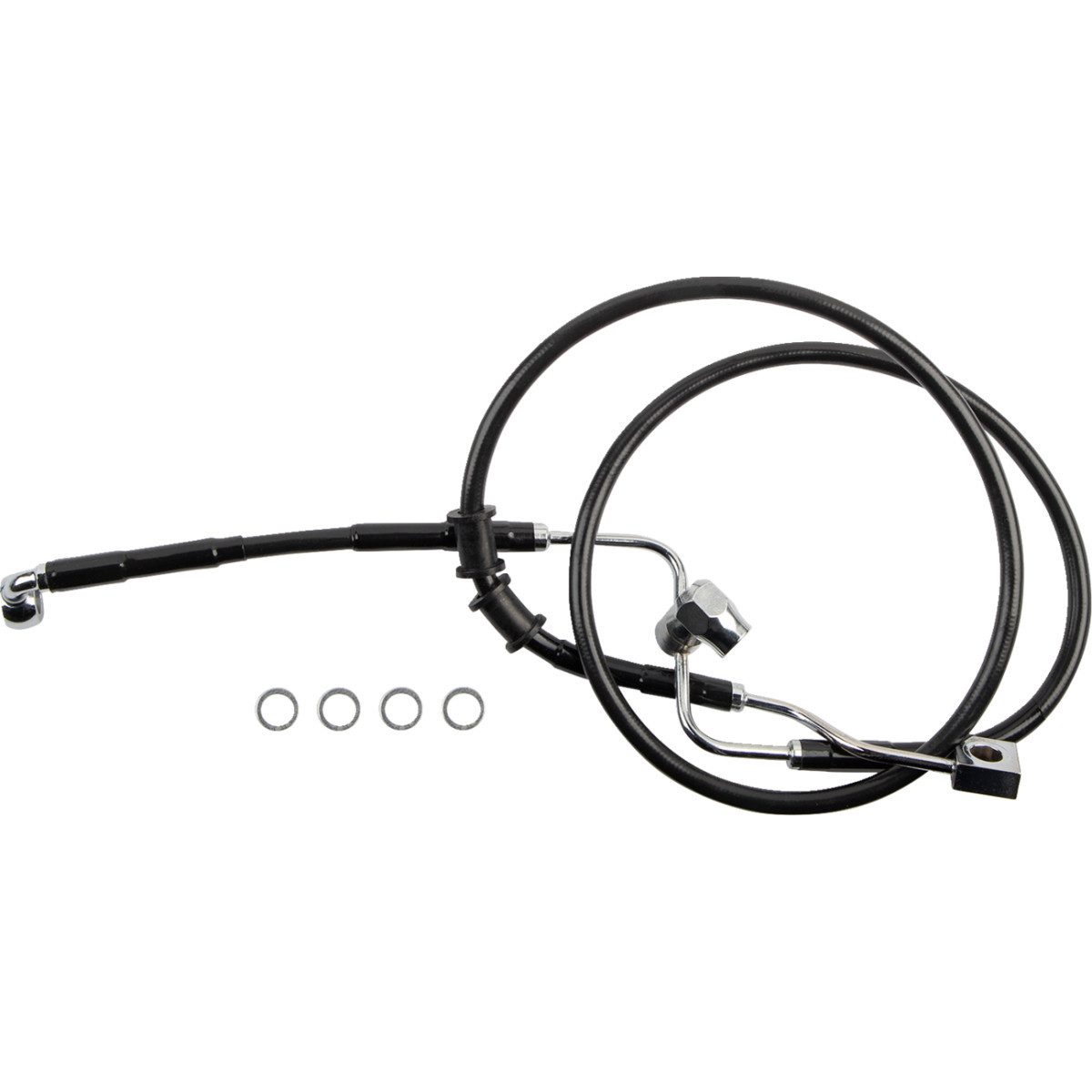 Drag Specialties - Brake Line - Rear - Master Cylinder to ABS - Black