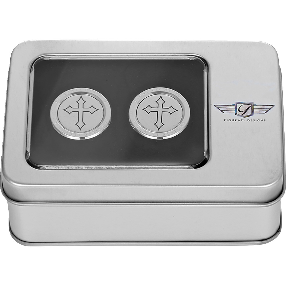 Figurati Designs #FD41-DC-2530-SS - Docking Covers - Short - Cross - Silver