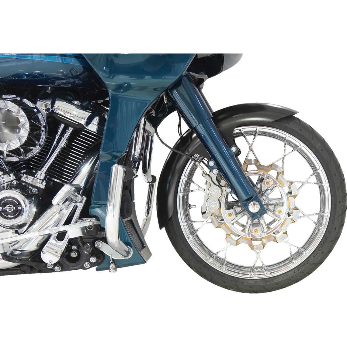 Klock Werks #KWF-01-0309 - Henry Front Fender - Black - 21" - HD Touring/Trike