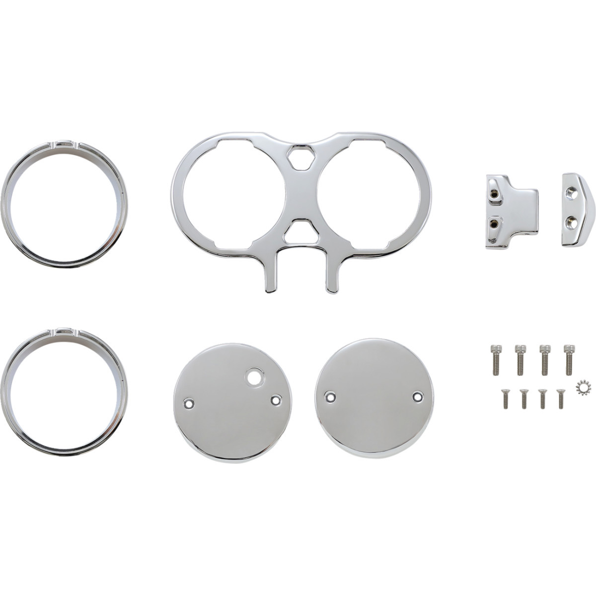 LA Choppers #LA-7397-02C - Gauge Mount - Dual - Chrome - Dyna/Sportster