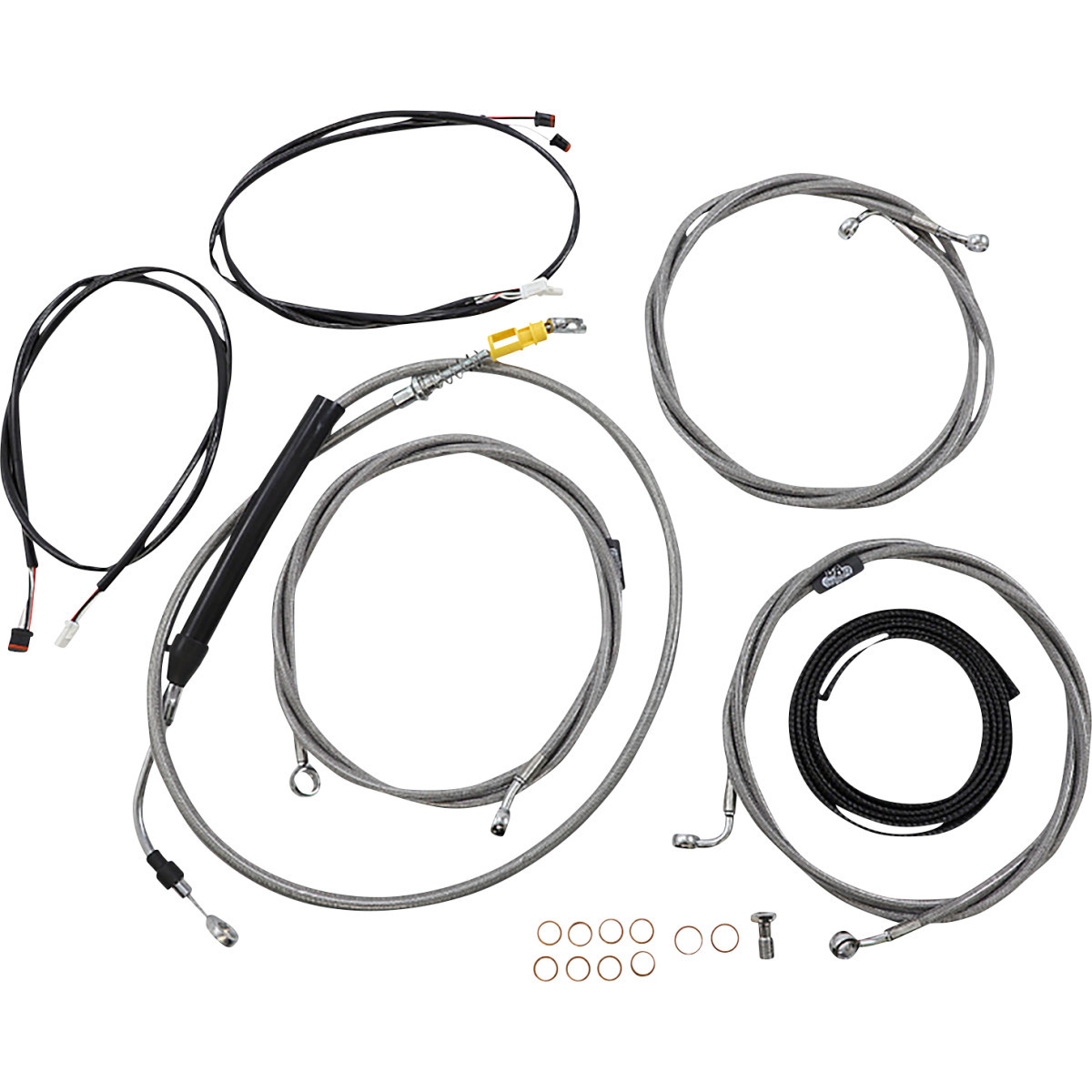 LA Choppers #LA-8058KT3-13 - Complete Plug-and-Play Cable Kit - 12" - 14" Handlebars - '21-'22 FLTR - ABS - Stainless