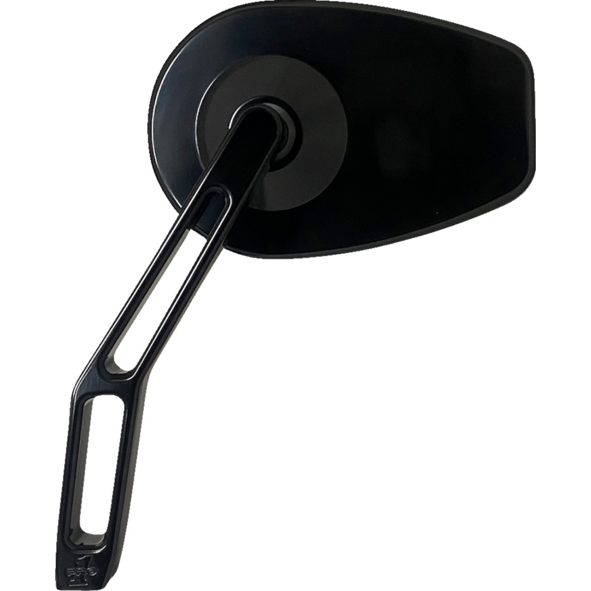 Pro-one Perf.mfg. #102100B - Mirror - Micro w/V2 Cut-Out Stem - Oval - Black - Left