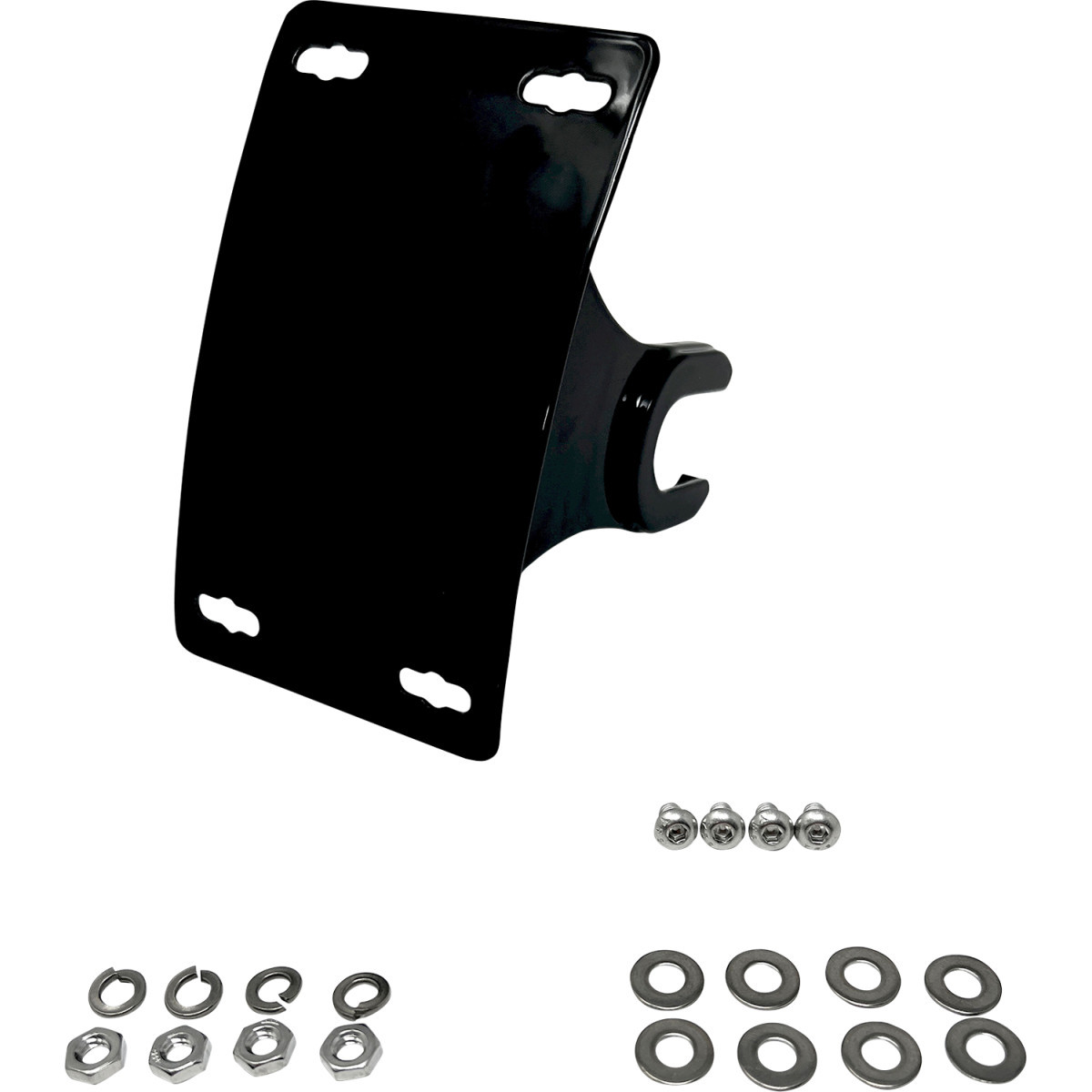 DK Custom Products #DK-M8LP-AX-CRV - License Plate Bracket - Axle-Mount - Black
