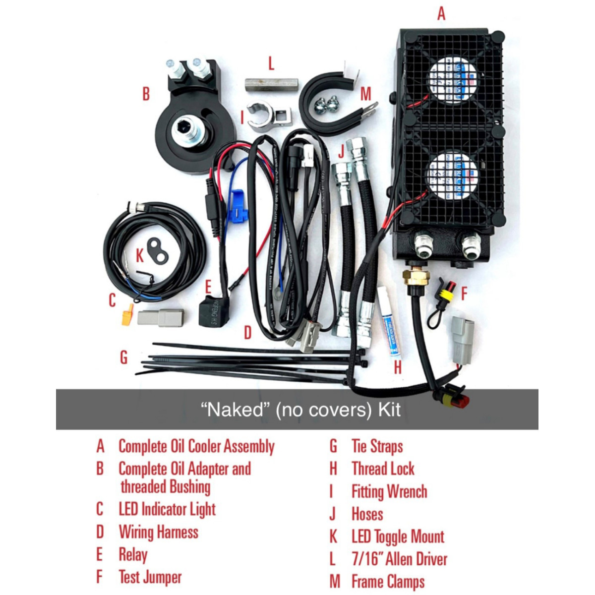 Ultracool #SMSP-2N - Side Mount Oil Cooler Kit - Naked Black - Sportster
