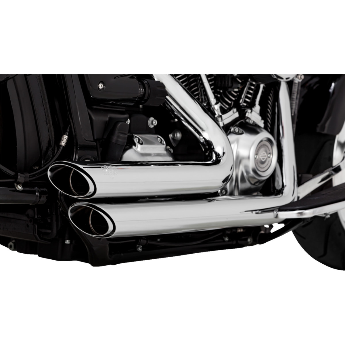 Vance & Hines #17335 - Shortshots Staggered Exhaust System - Chrome