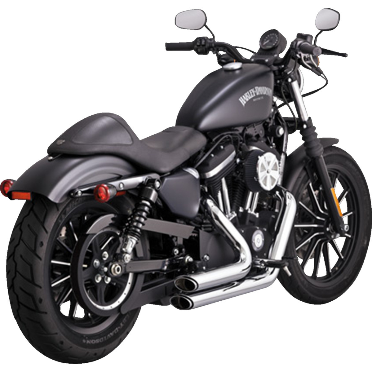 Vance & Hines #17329 - Shortshots Staggered Exhaust System - Chrome