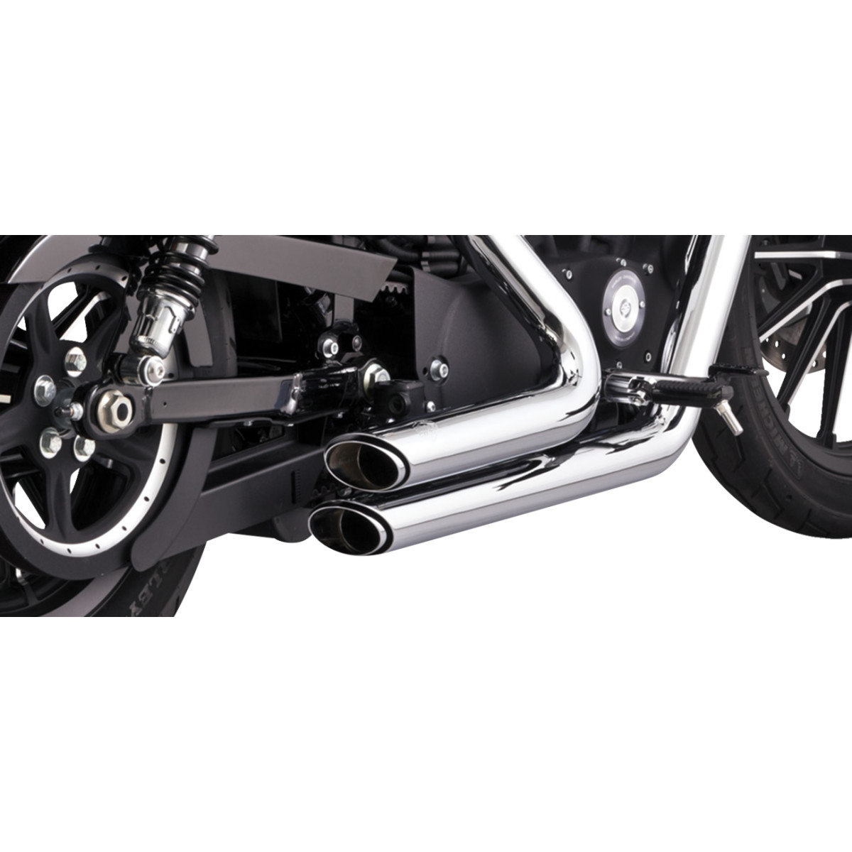 Vance & Hines #17329 - Shortshots Staggered Exhaust System - Chrome