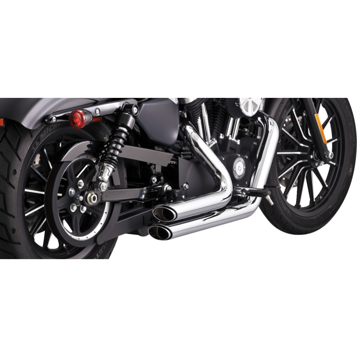 Vance & Hines #17329 - Shortshots Staggered Exhaust System - Chrome