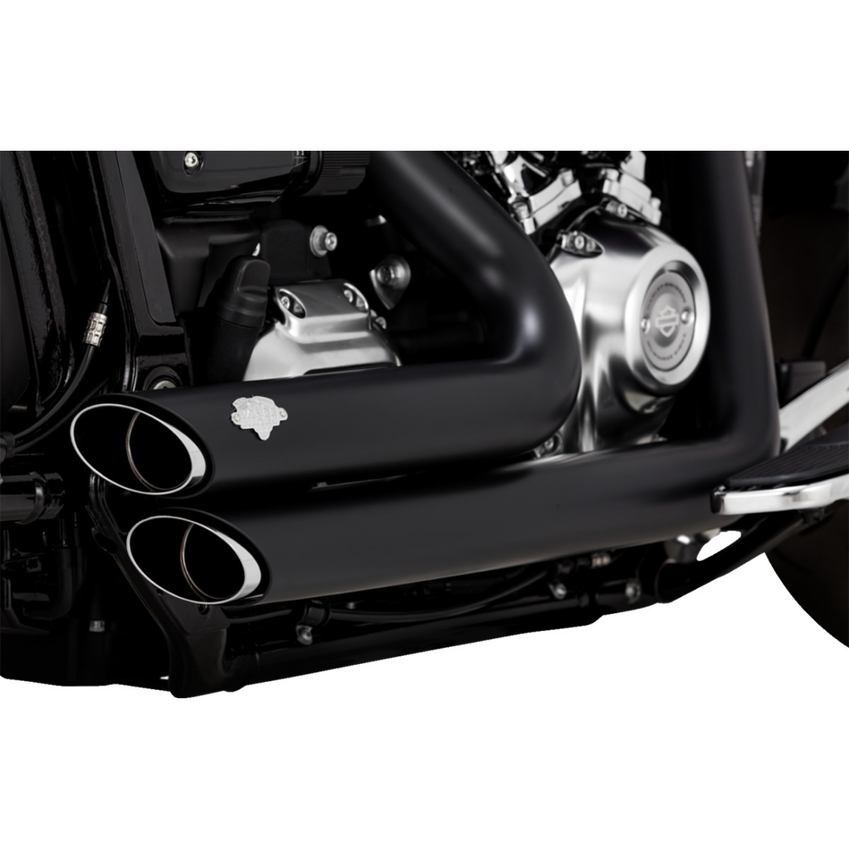 Vance & Hines #47335 - Shortshots Staggered Exhaust System - Matte Black
