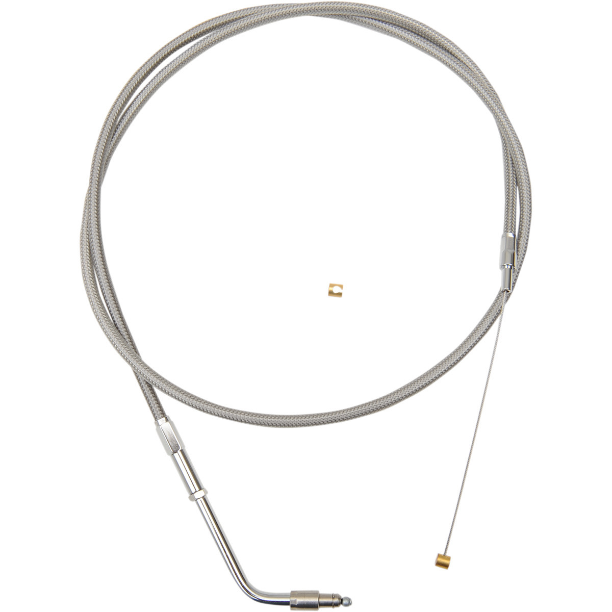 LA Choppers #LA-8100TH08 - Stainless Braided Handlebar Throttle Cable - Mini - '96-'15 Softail