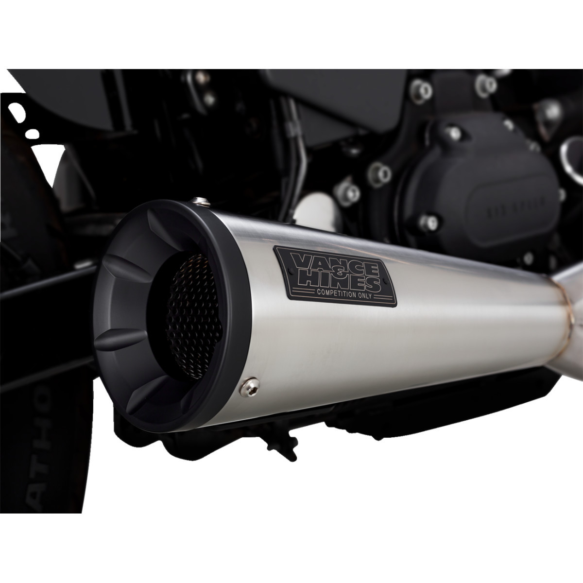Vance & Hines #27325 - 2-into-1 Upsweep Exhaust System - Brushed - Stainless Steel