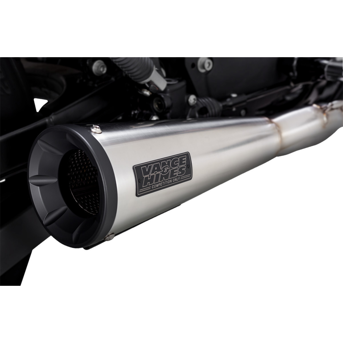 Vance & Hines #27327 - 2-into-1 Upsweep Exhaust System - Brushed - Stainless Steel