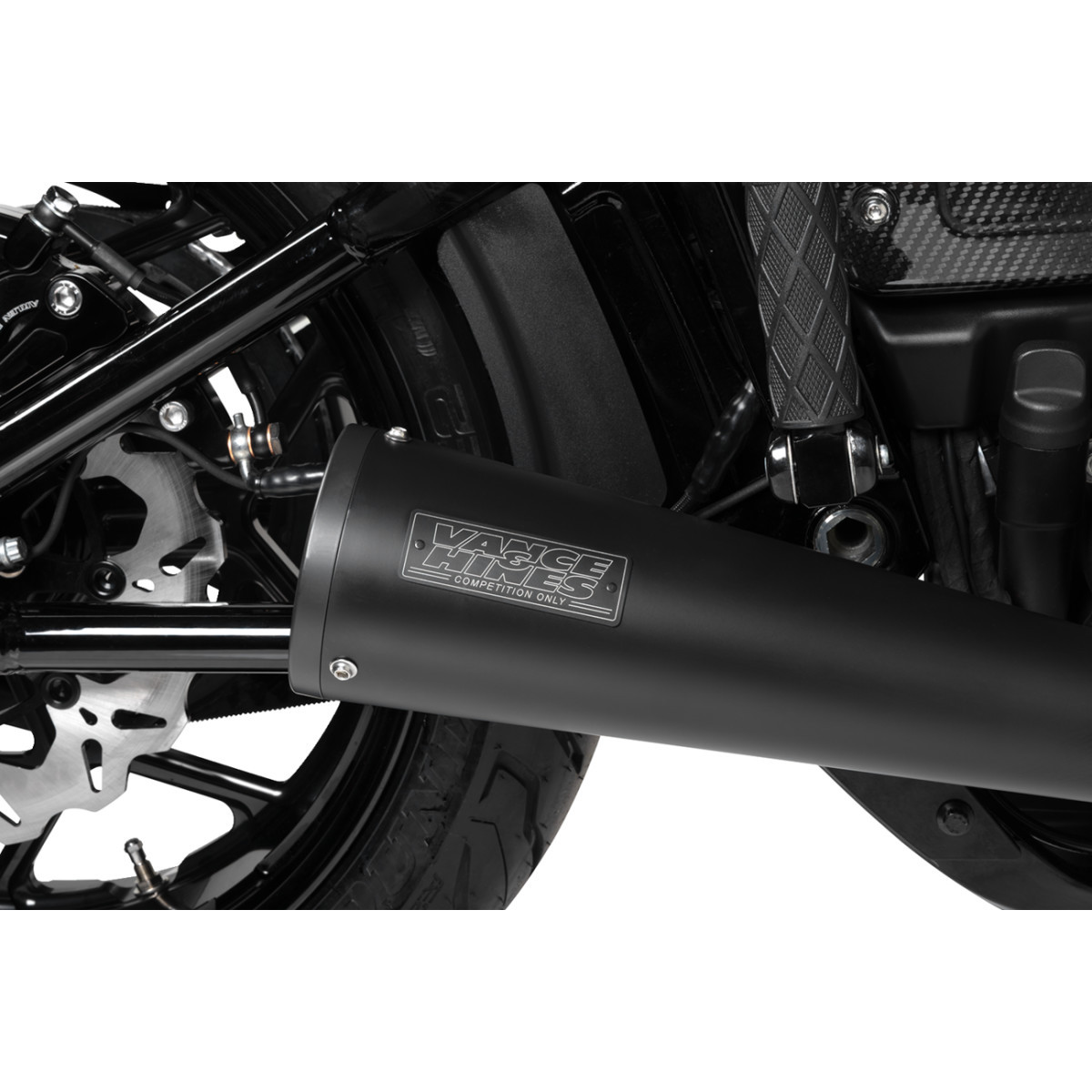 Vance & Hines #47323 - 2-into-1 Upsweep Exhaust System - Black - Stainless Steel
