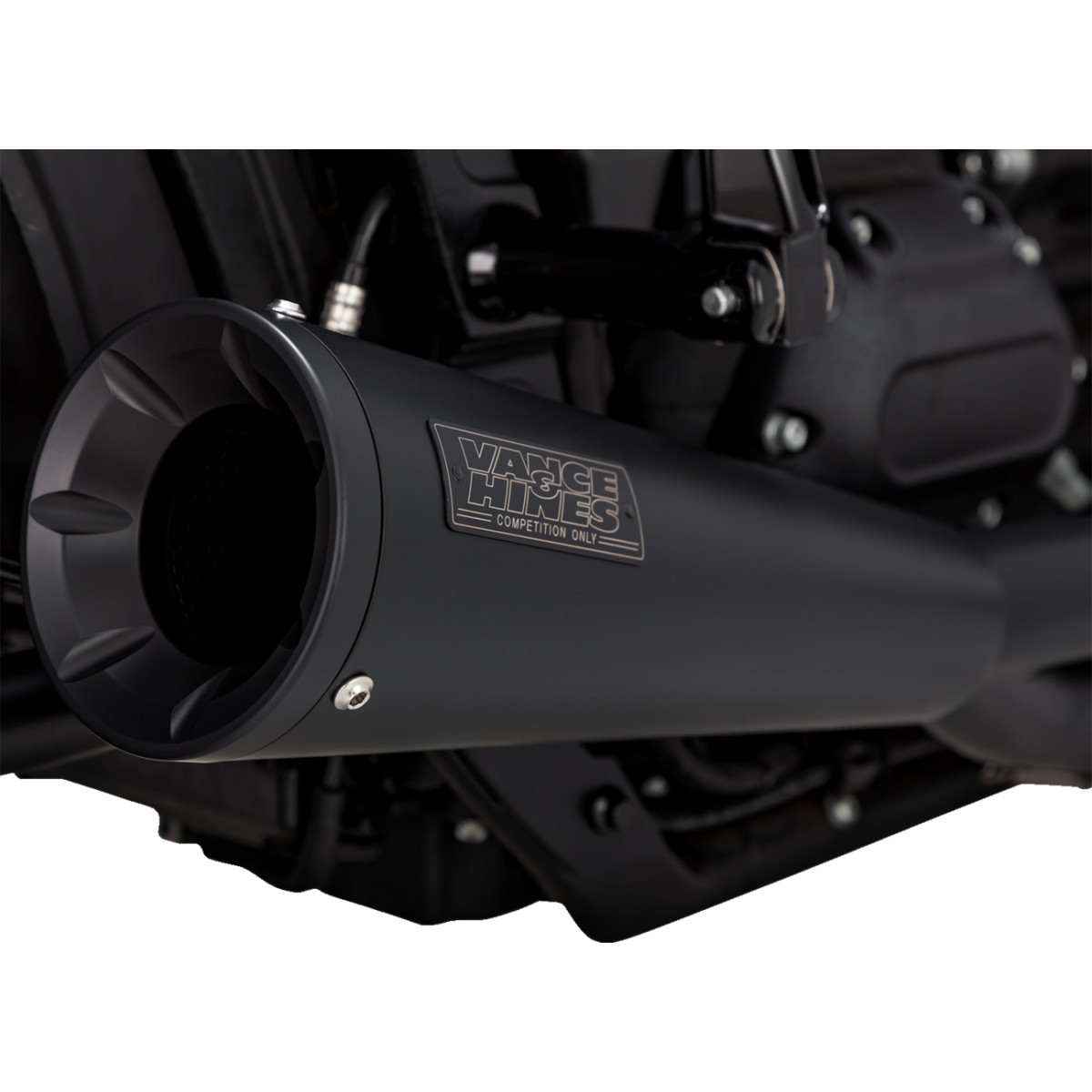 Vance & Hines #47323 - 2-into-1 Upsweep Exhaust System - Black - Stainless Steel