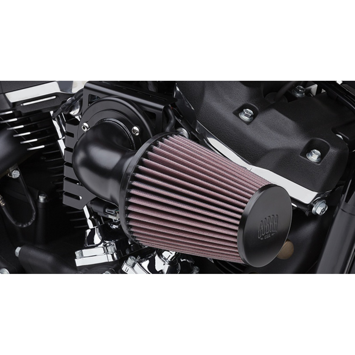 Cobra #606-0104-06B-SB - Cone Air Intake - Black - Softail