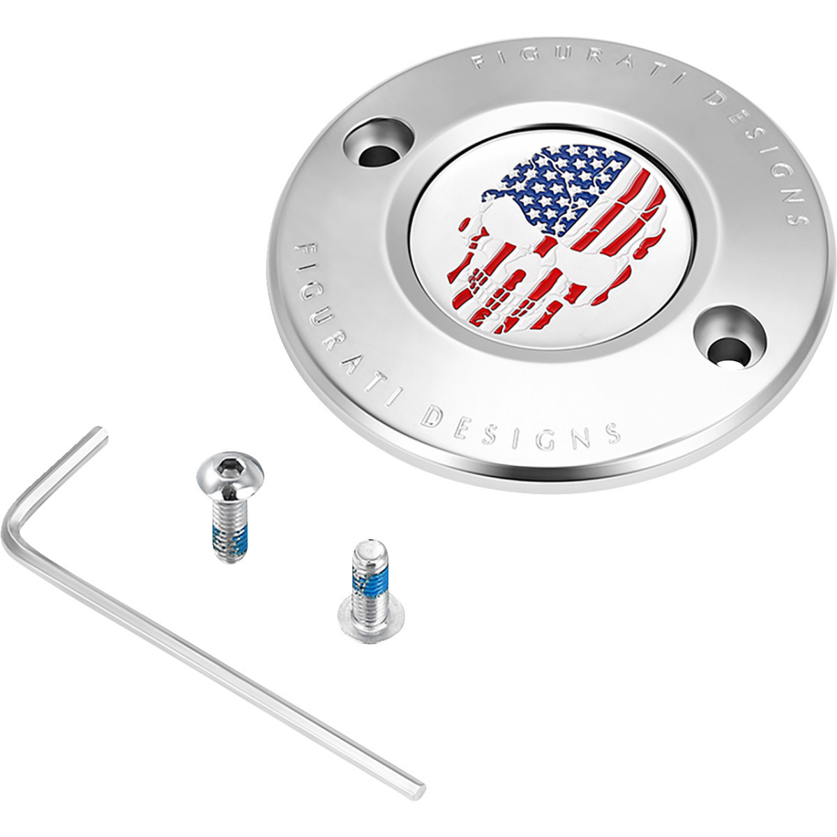 Figurati Designs #FD24-TC-2H-SS - Timing Cover - 2 Hole - Skull - Stainless Steel