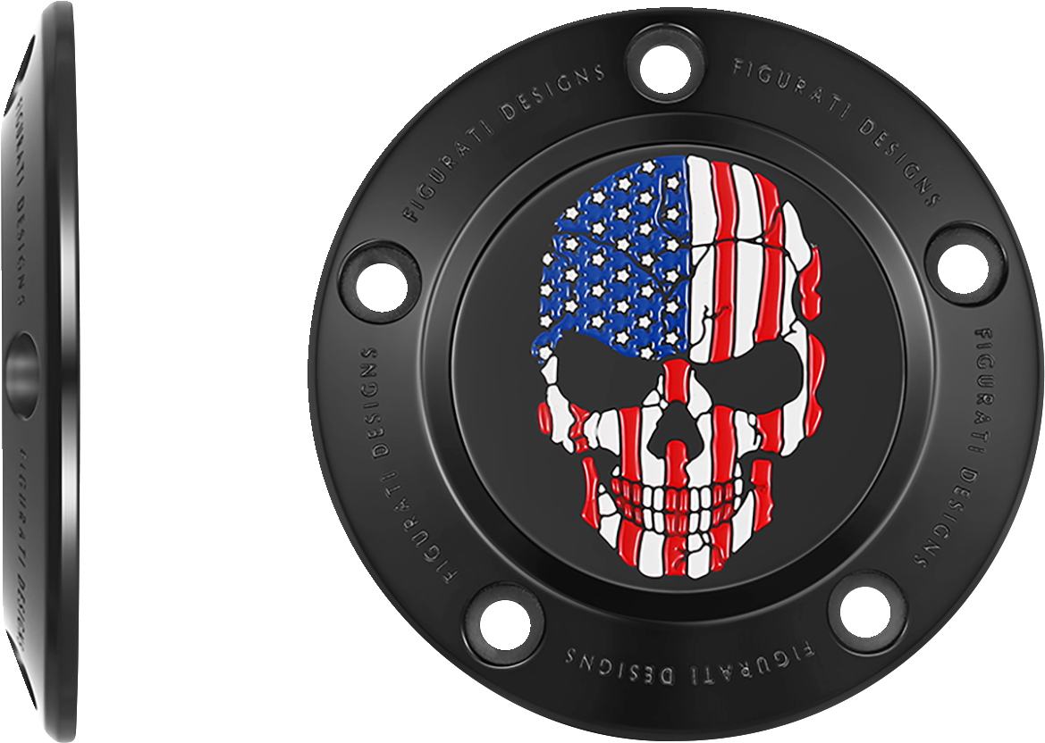 Figurati Designs Timing Cover - 5 Hole - Skull - Black (#FD25-TC-5H-BLK)