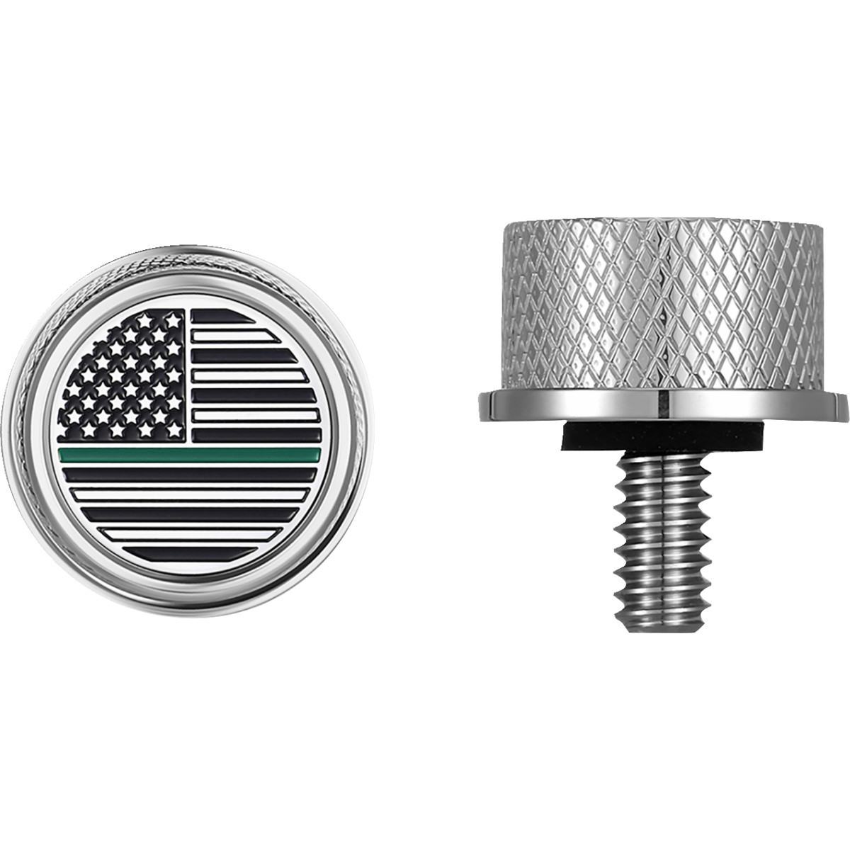 Figurati Designs #FD72-SEAT KN-SS - Seat Mounting Knob - Stainless Steel - Green Line American Flag