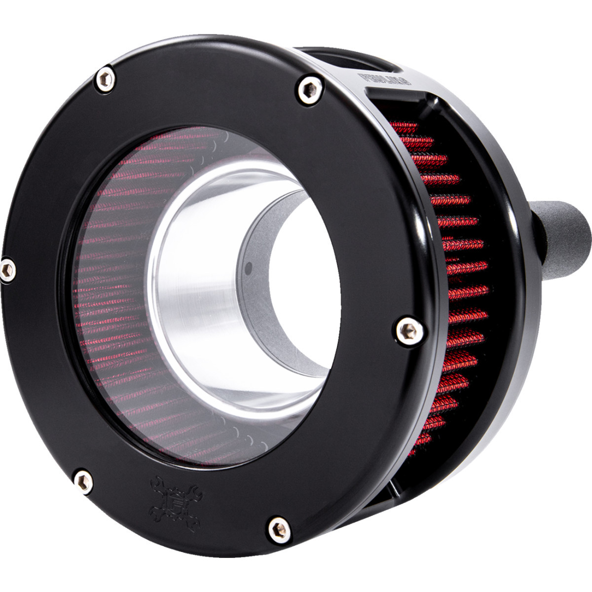 Feuling Parts #5434 - BA Series Air Cleaner Kit - Black Anodized - Red Filter