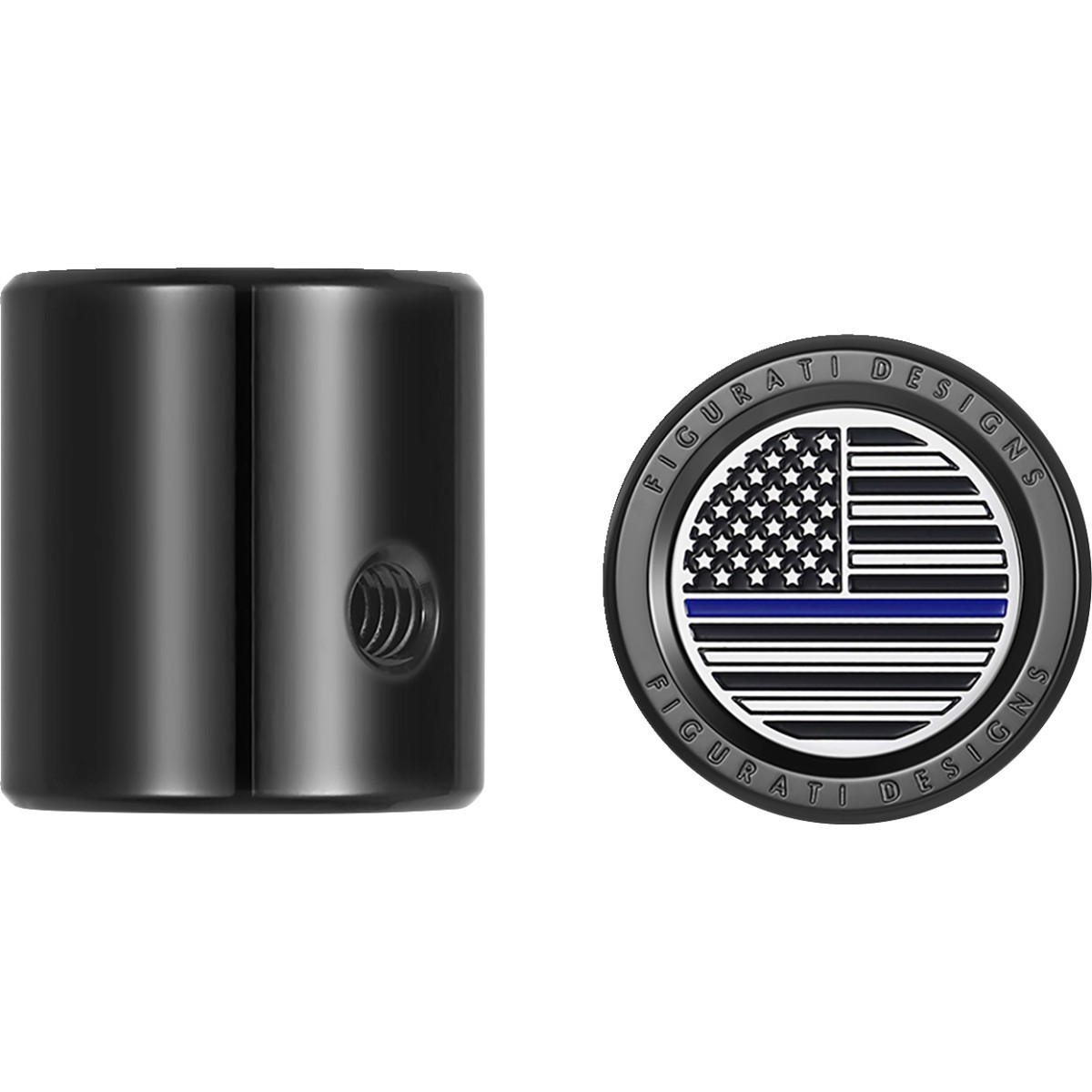 Figurati Designs #FD71-HTSC-BLK - Heel-Toe Shifter Cover - Blue Line American Flag - Black