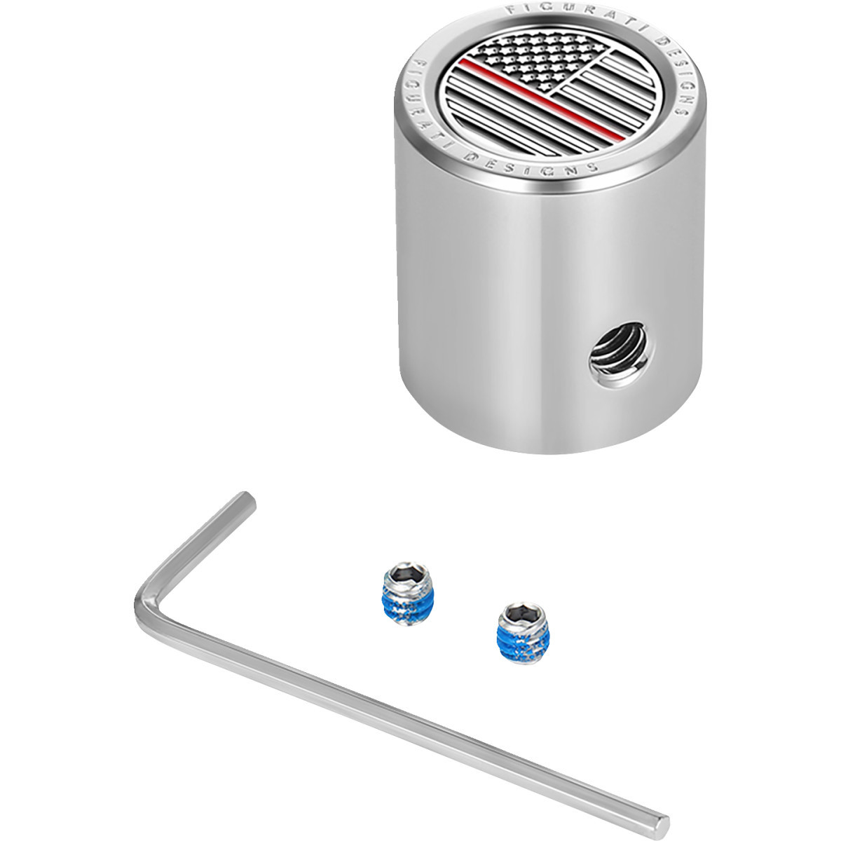 Figurati Designs #FD73-HTSC-SS - Heel-Toe Shifter Cover - Red Line American Flag - Stainless Steel