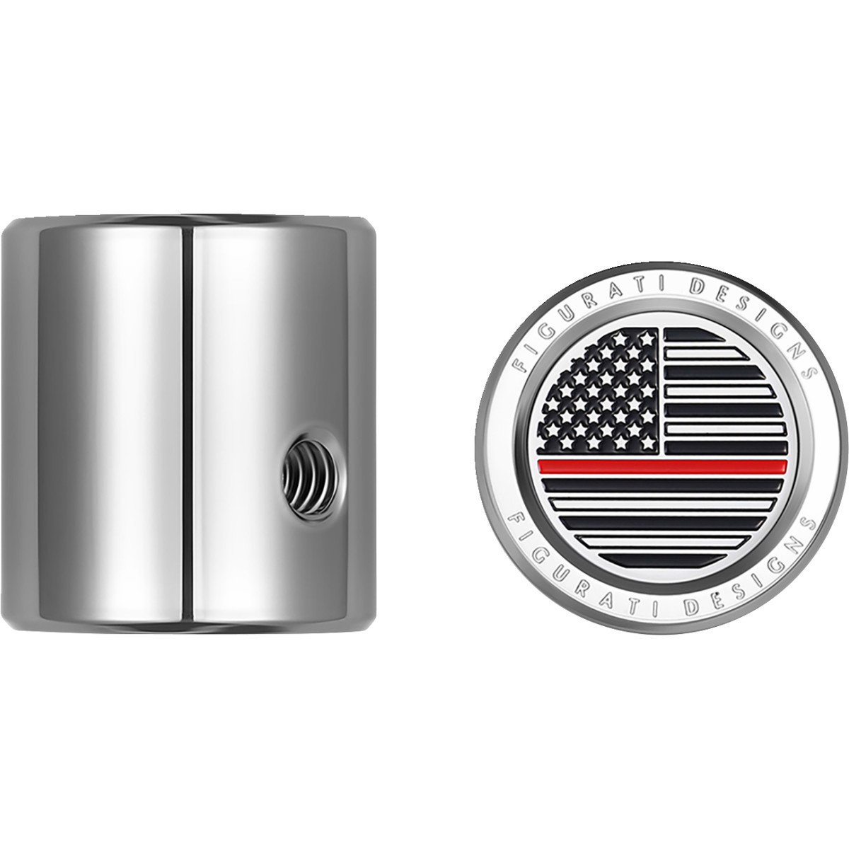 Figurati Designs #FD73-HTSC-SS - Heel-Toe Shifter Cover - Red Line American Flag - Stainless Steel