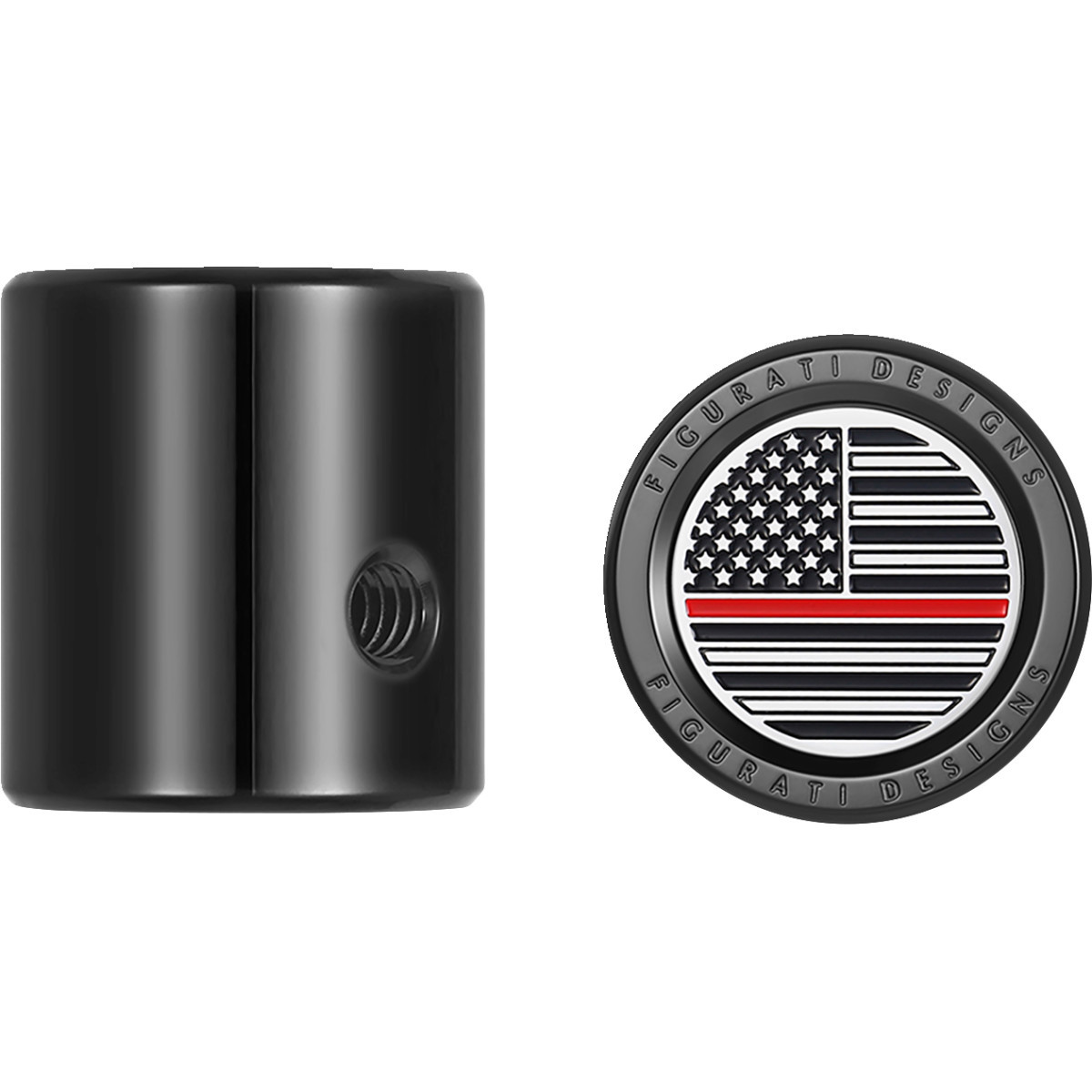 Figurati Designs #FD75-HTSC-BLK - Heel-Toe Shifter Cover - Red Line American Flag - Black