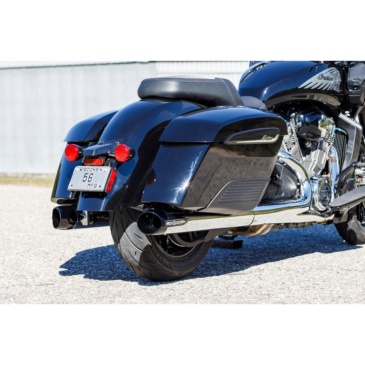 S&S Cycle #550-1076 - 4" Broadhead Slip-On Mufflers - Slash Cut - Chrome