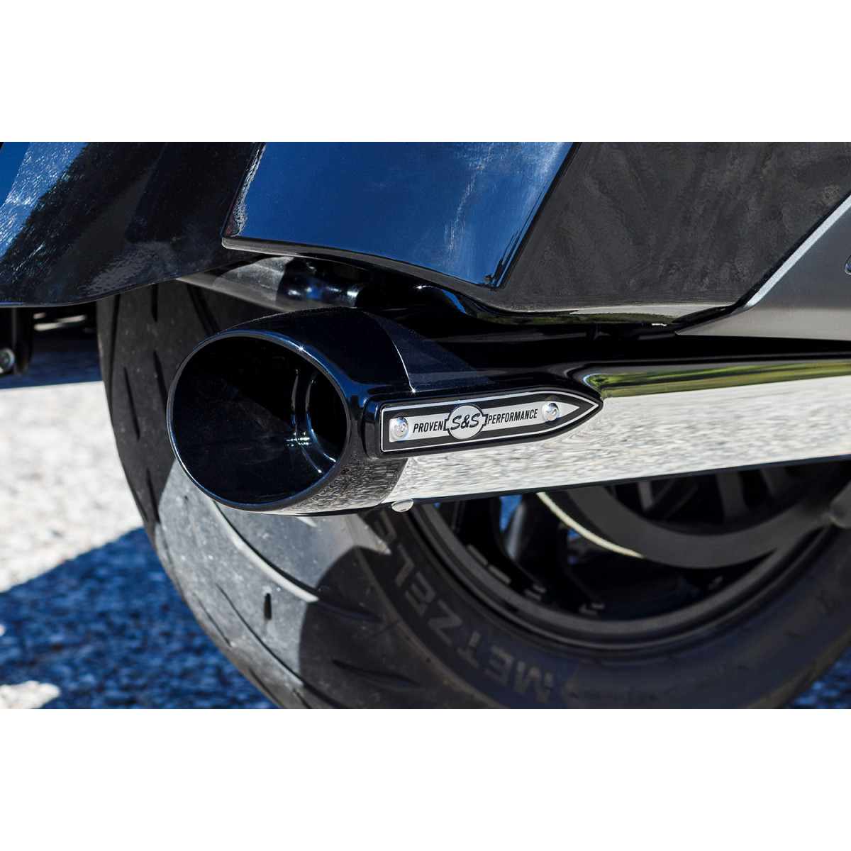 S&S Cycle #550-1076 - 4" Broadhead Slip-On Mufflers - Slash Cut - Chrome