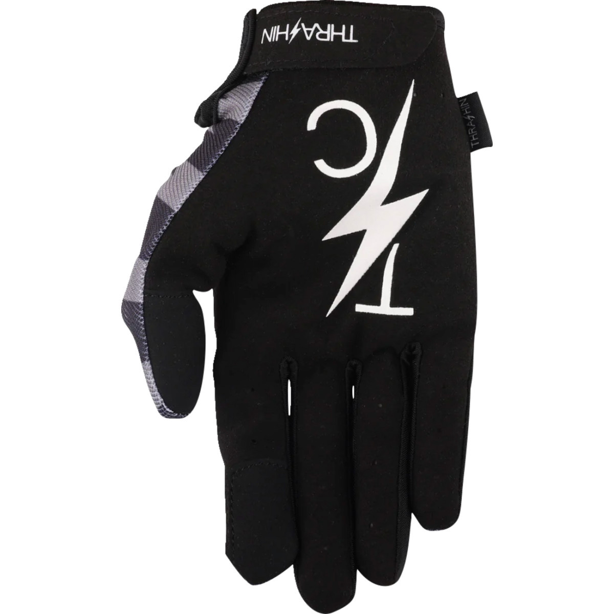 Thrashin Supply CO. #SV1-13-08 - Stars & Bolts Stealth Gloves - Black/Gray - Small