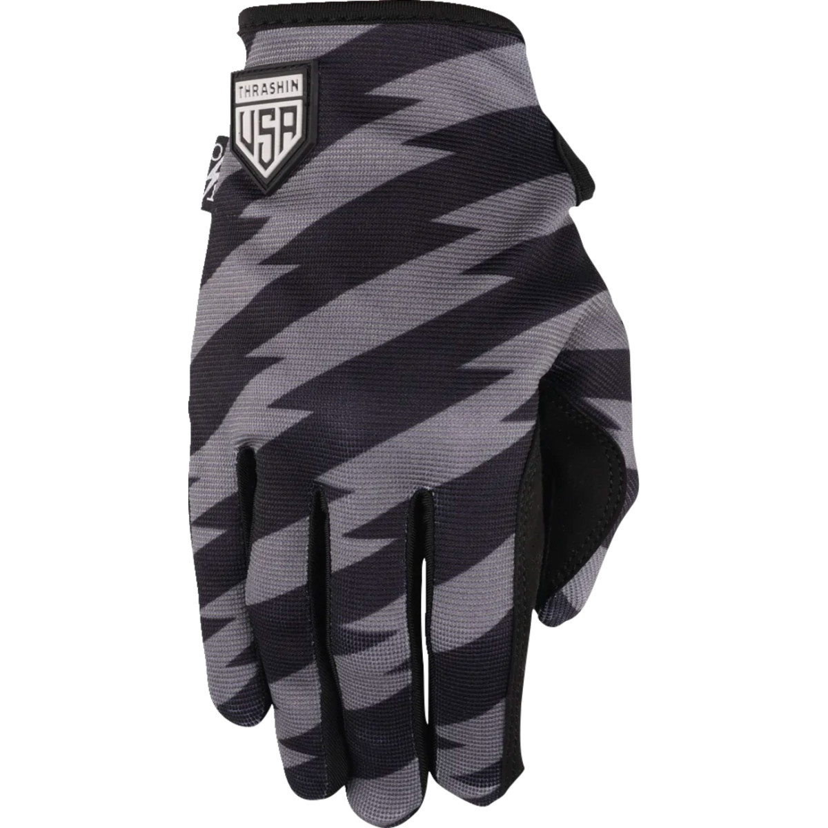 Thrashin Supply CO. #SV1-13-12 - Stars & Bolts Stealth Gloves - Black/Gray - 2XL