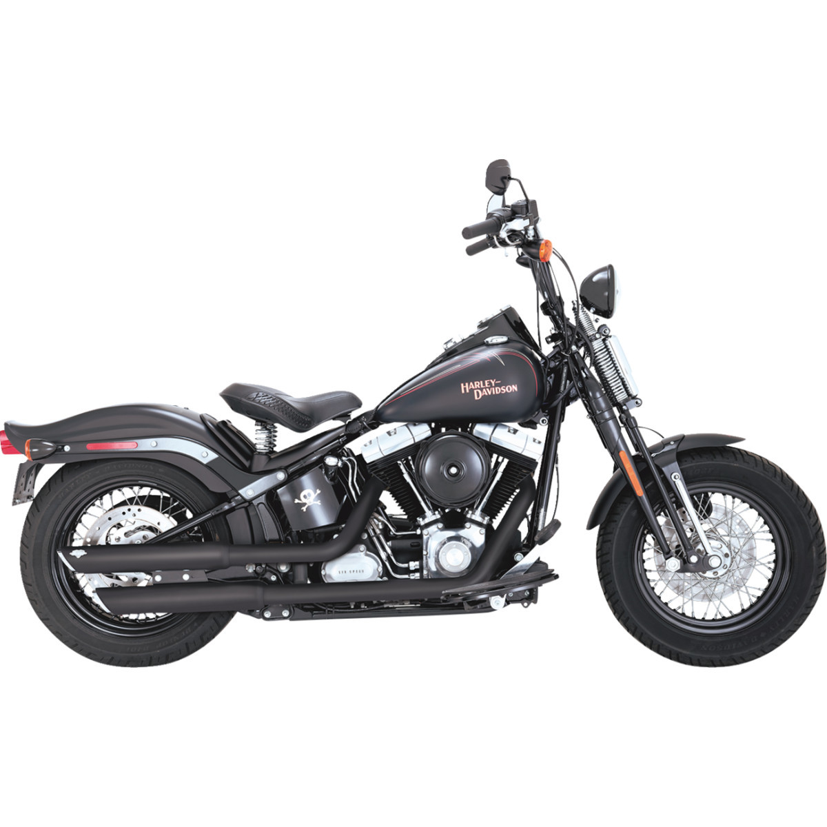 Vance & Hines #46341 - 3" Twin Slash Slip-On Mufflers - Black