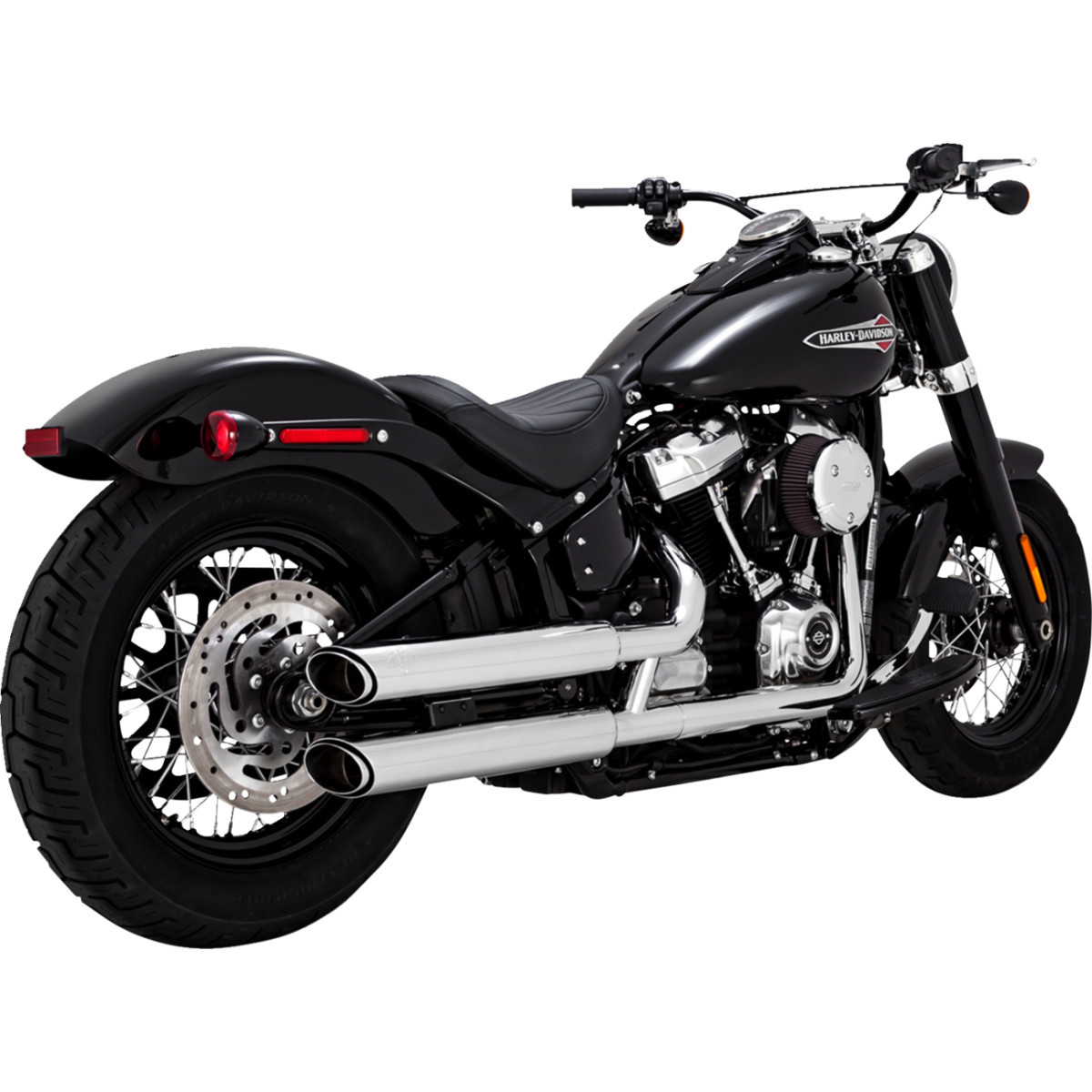 Vance & Hines #16376 - 3" Twin Slash Slip-On Muffler - Chrome