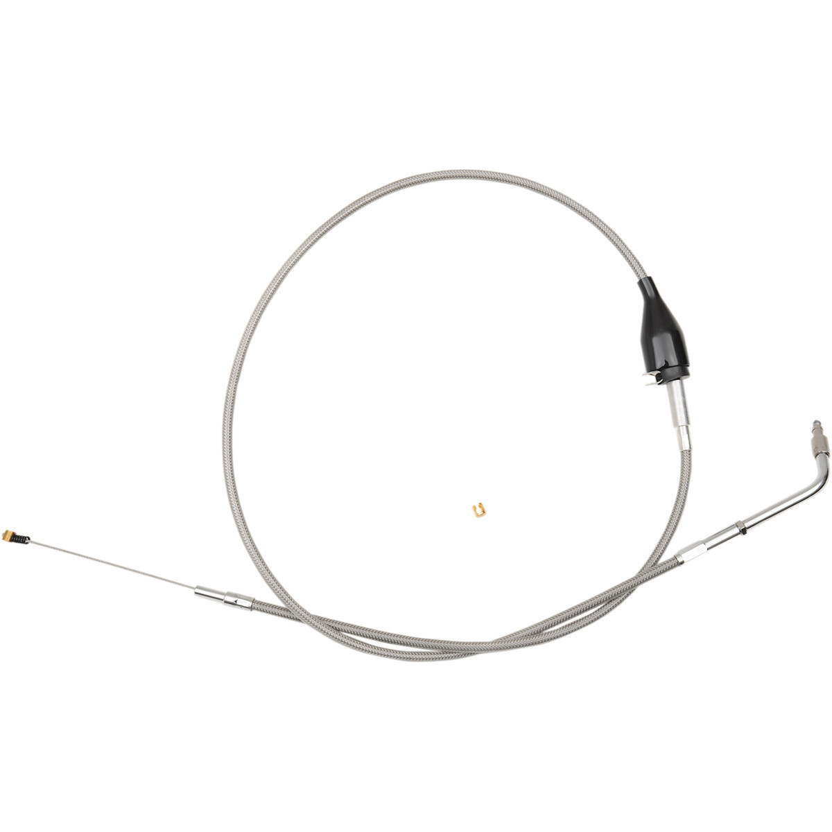 LA Choppers #LA-8100ID19 - Stainless Braided Handlebar Idle Cable - 18"-20" - Dyna/Softail