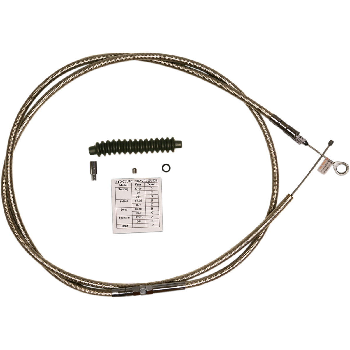 Magnum Shielding #398313 - BYO™ Build Your Own™ Clutch Cable Kit - 80" - Dyna/Softail - Braided Stainless Steel