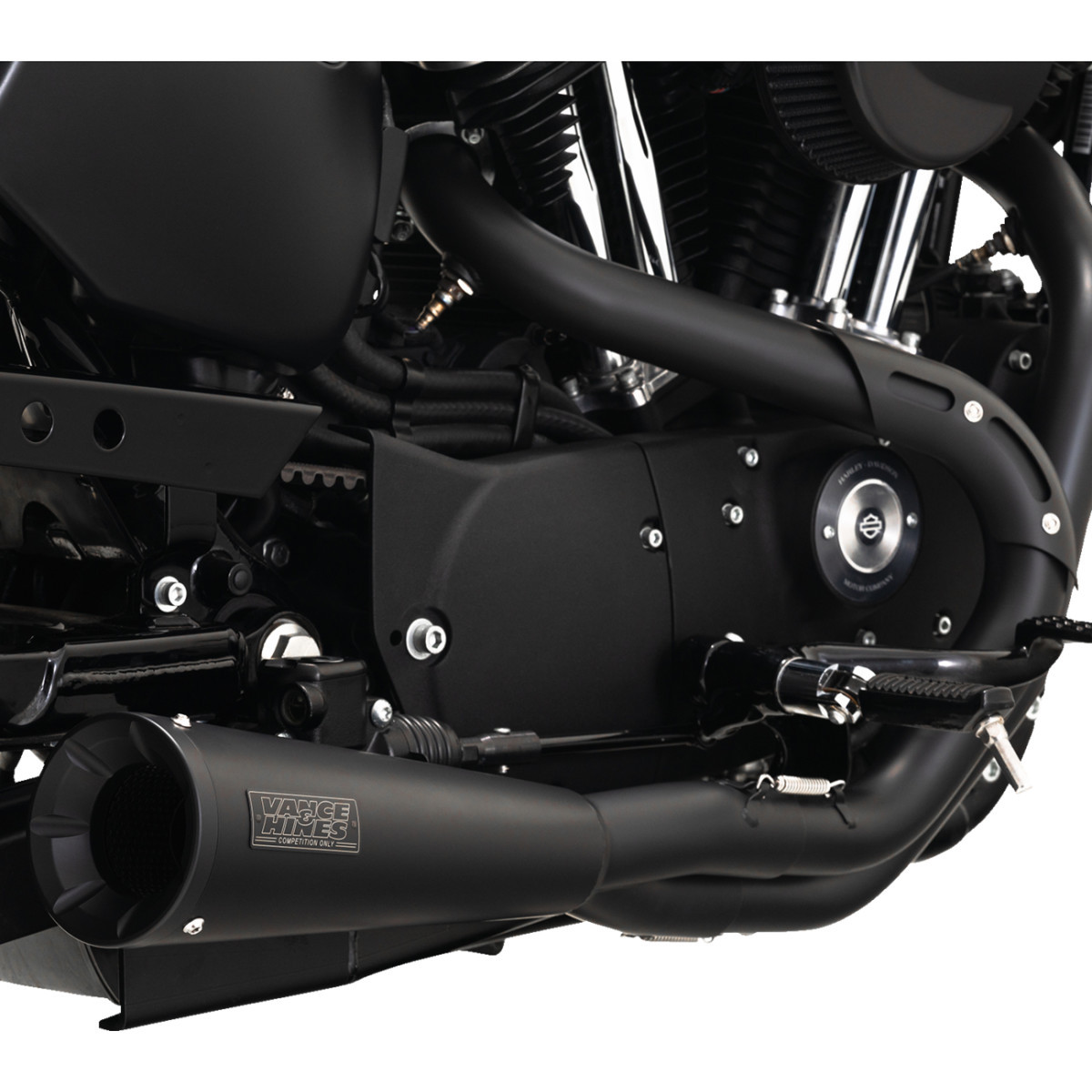 Vance & Hines #47627 - Upsweep 2-into-1 Exhaust System - Stainless Steel - Black