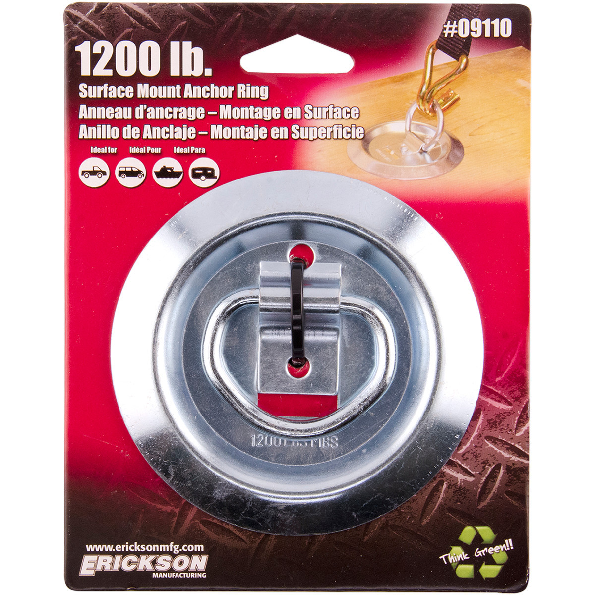 Erickson #09110 - Surface Mount Anchor - 1200 LB