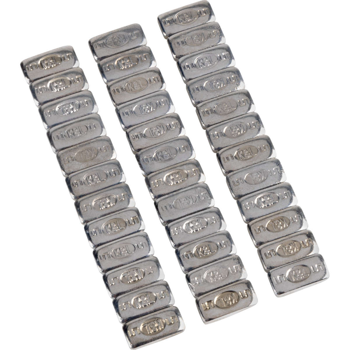 K&L Supply #32-2398 - Wheel Weights - Rectangle - Adhesive Stick-On - Chrome - 36 Pack