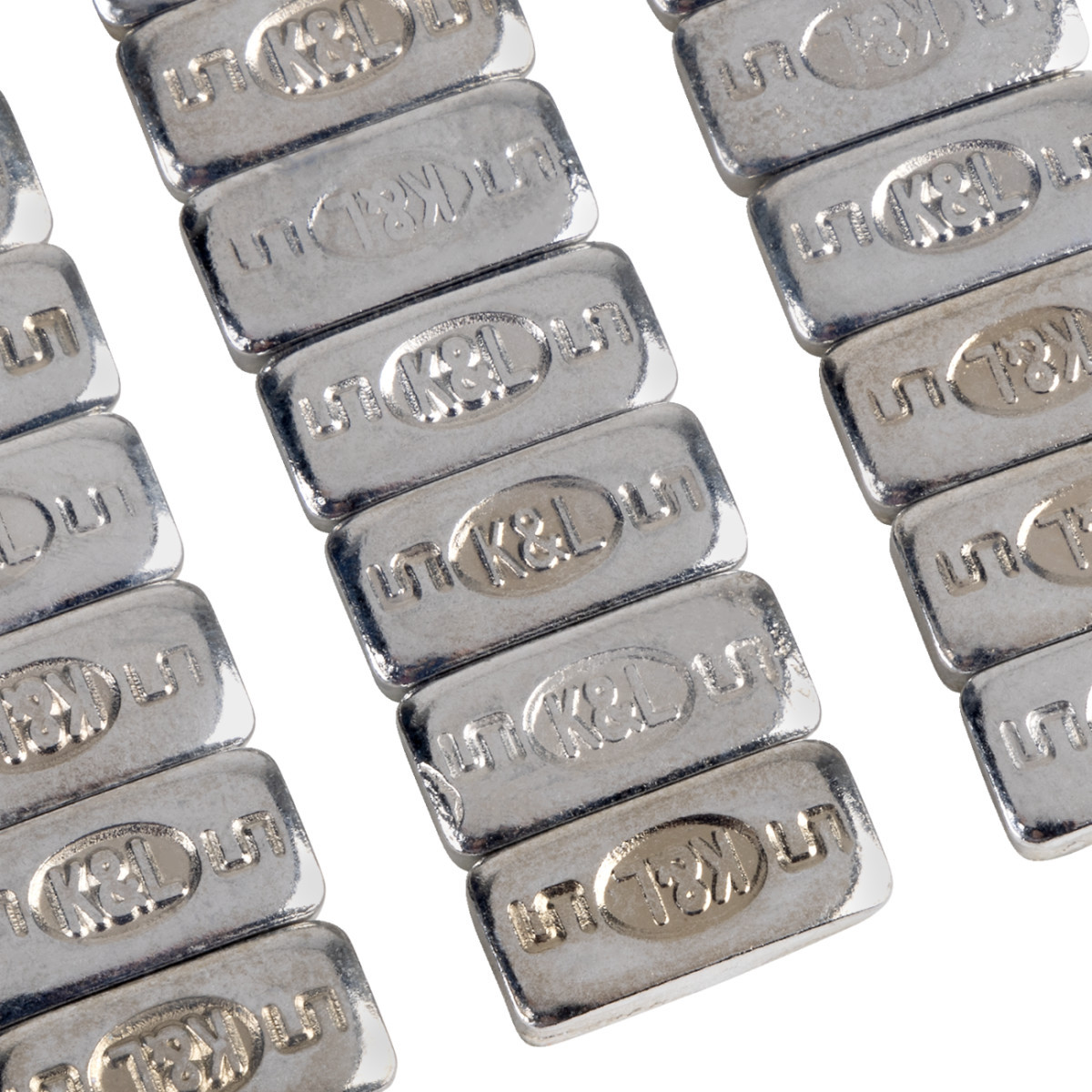 K&L Supply #32-2398 - Wheel Weights - Rectangle - Adhesive Stick-On - Chrome - 36 Pack