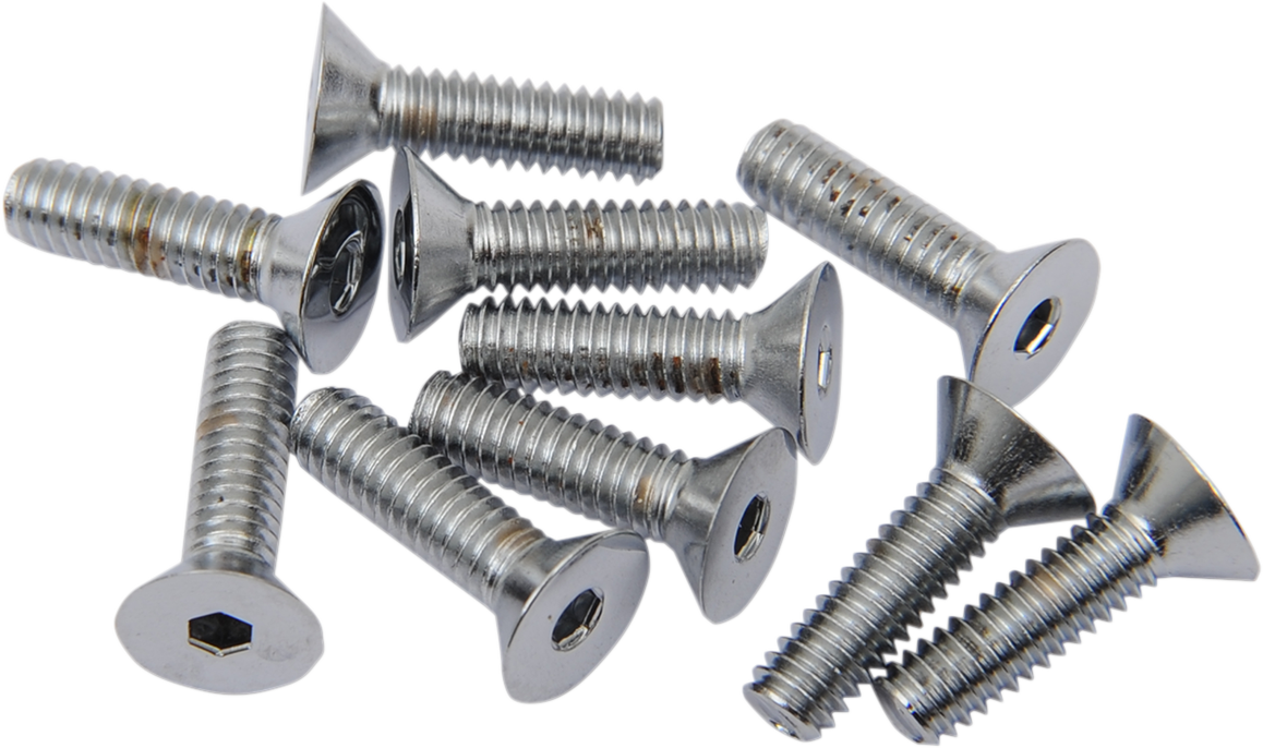 Drag Specialties Bolts - Flat-Head - Chrome - 8-32 x 5/8"