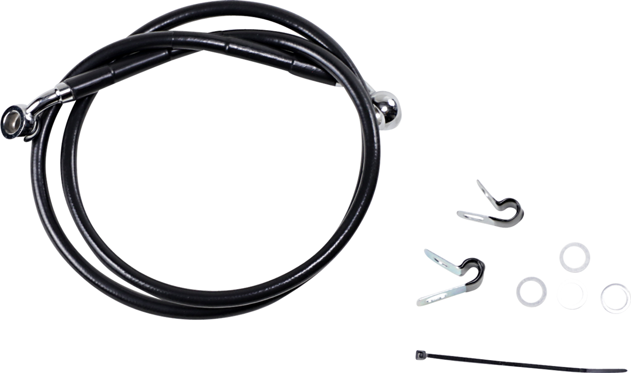 Drag Specialties #660310-BLK - Brake Line - Front (Upper) - Black