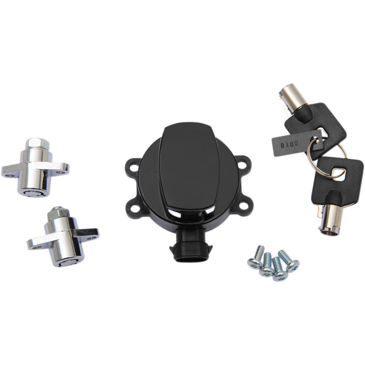Drag Specialties - Side Hinge Ignition Switch with Saddlebag Lock - Gloss Black
