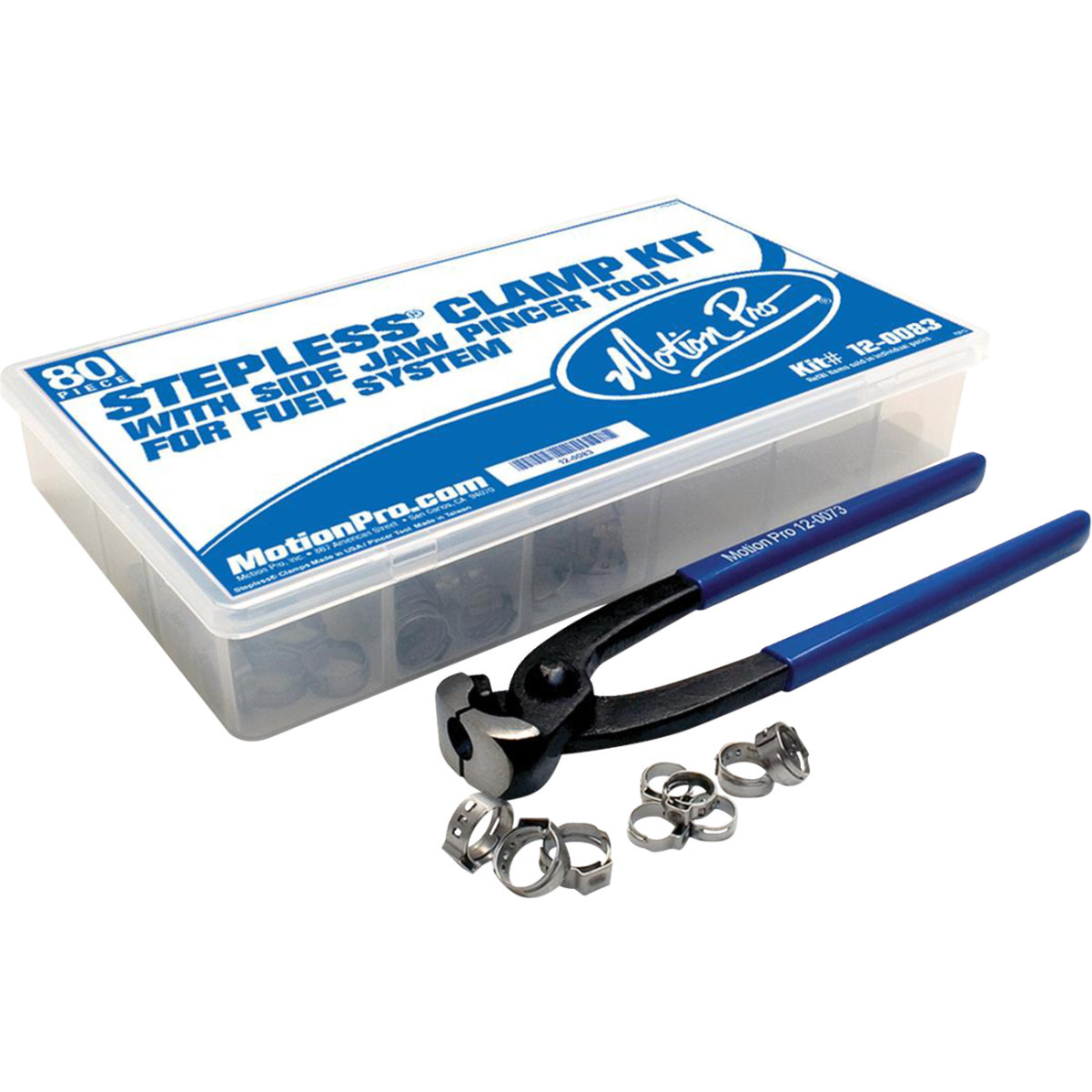 Motion PRO #12-0083 - Ear Clamps with Pincher Tool - Fuel Line - Stepless - Assortment