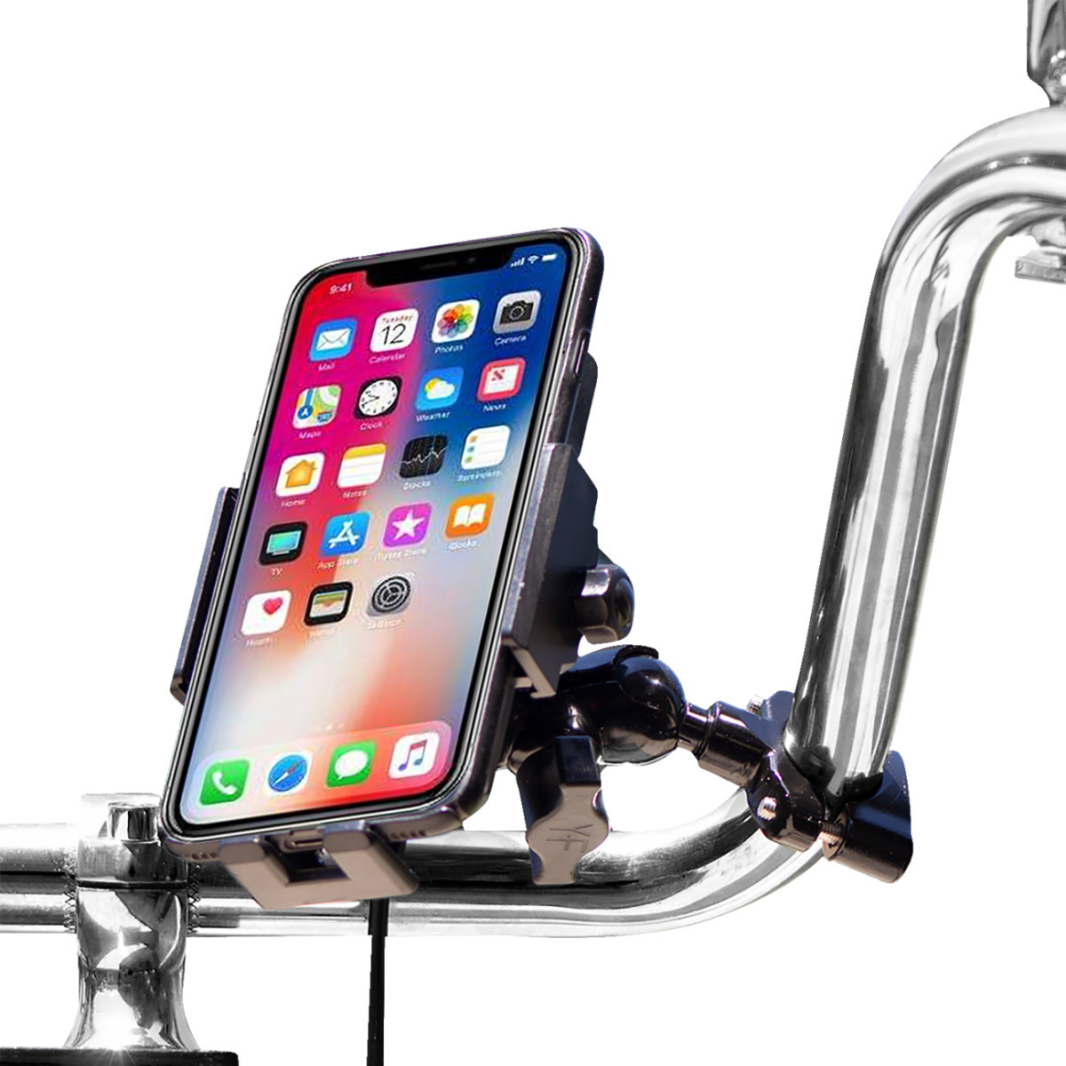 Ridepower #RPPMMTLBKBW12 - Phone Holder Ball Mount - Wireless Charging