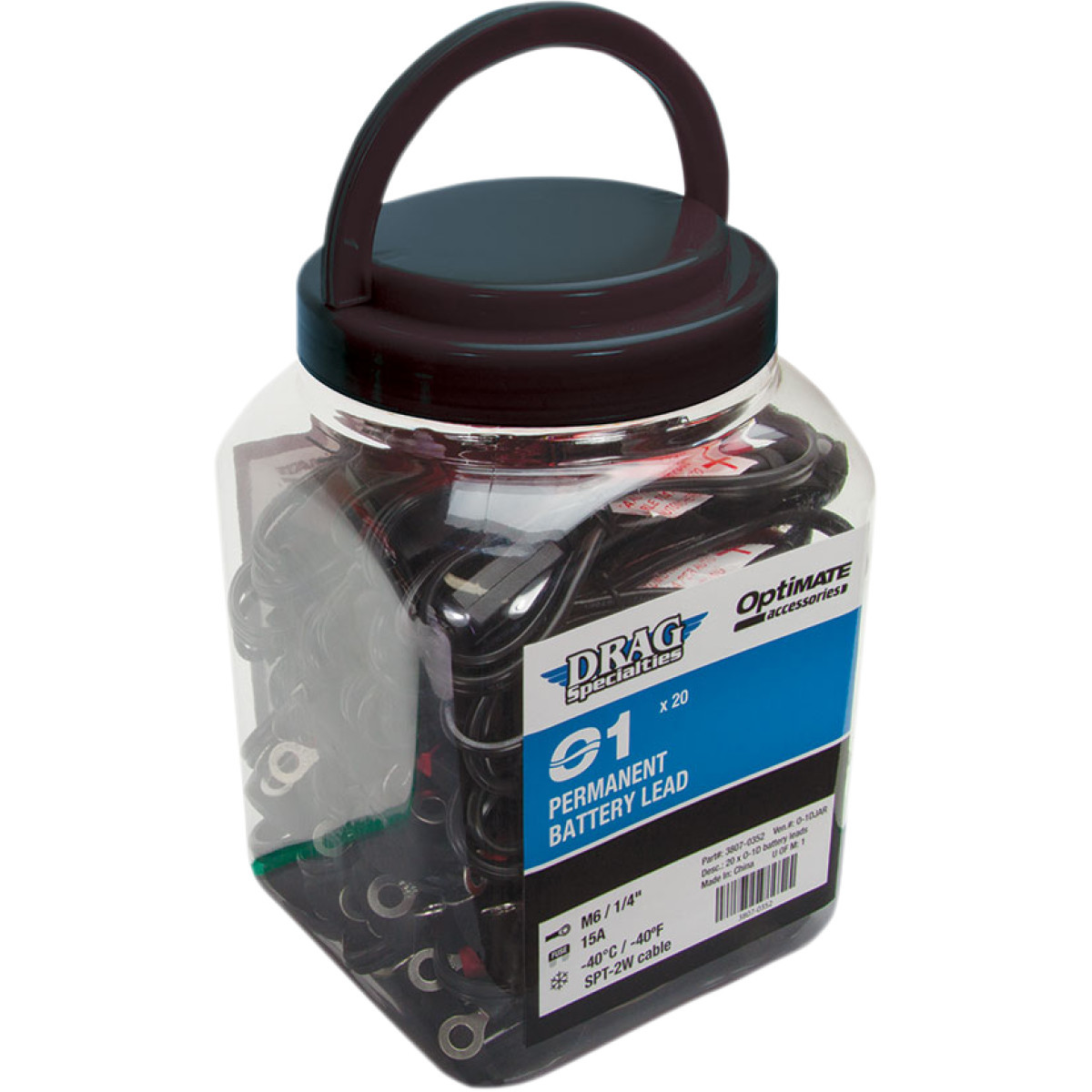 Tecmate #O-01DJAR - Drag Specialties Permanent Battery Lead O-01 - Jar of 20