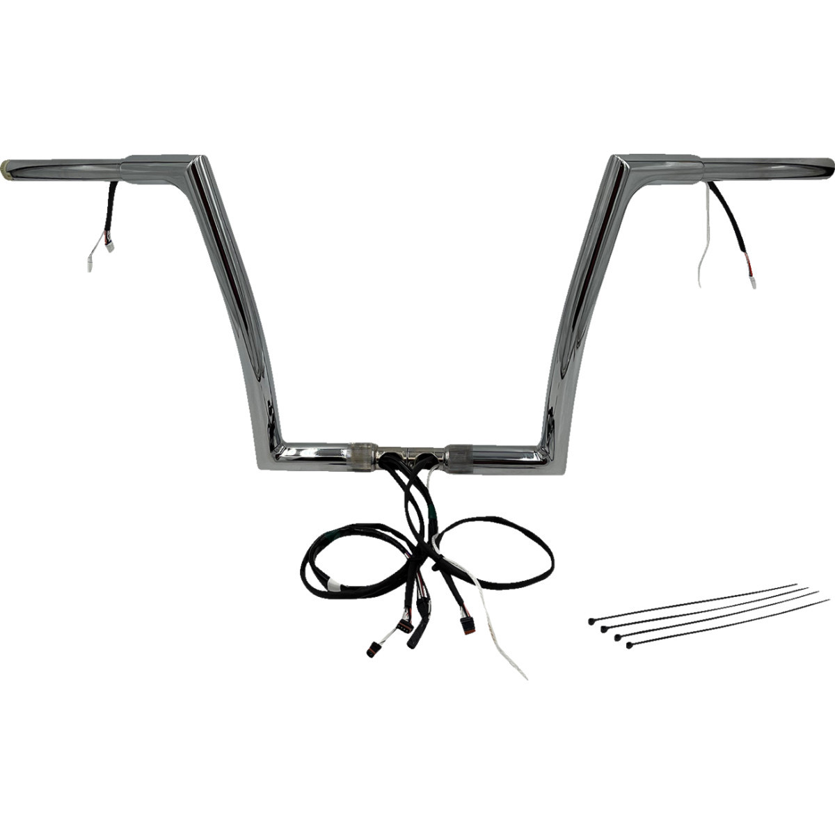 FAT Baggers INC. #702912 - EZ Install Wired 1-1/4" Flat Top Handlebar Kit - 12" - Chrome