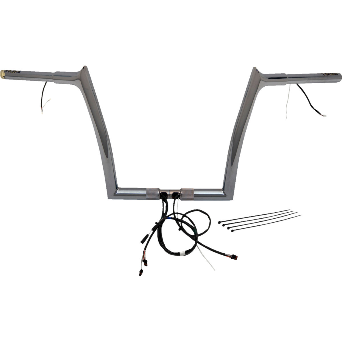 FAT Baggers INC. #901912 - EZ Install Wired 1-1/4" Pointed Top Handlebar Kit - 12" - Chrome